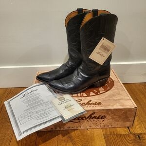 Lucchese Classics Black Calf Mens 10.5 D With Box, Cleaning Kit, And Documents